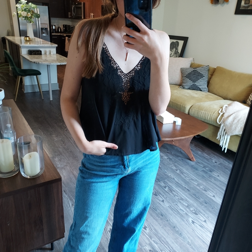 Lush lace spaghetti strap blouse